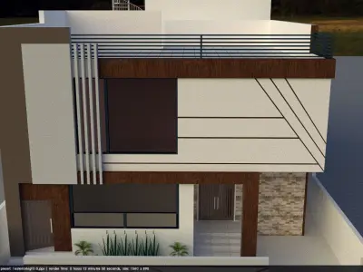Modern Residential House Design A56 DWG SketchUp 3D model
