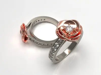 Engagement ring Rose ready for print UPDATED WITH NEW SHANK 3D print model