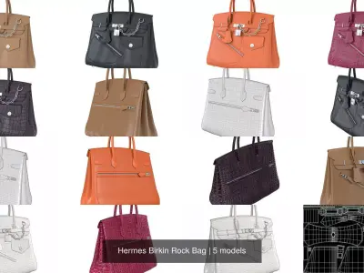 Hermes Birkin Rock Bag 3D Model Pack