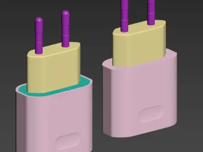 Phone charger white 3D model
