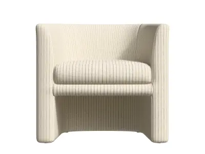 Beige Accent Chair Low-poly 3D model