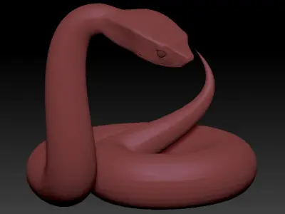 Venomous or Non-Venomous Snake Base Mesh Low-poly 3D model