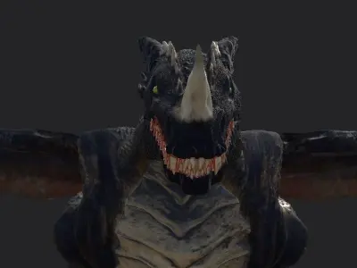 Black-Dragon ragnar FBX RIGGED TEXTURE 4K and 2K  videogame-AA 3D model
