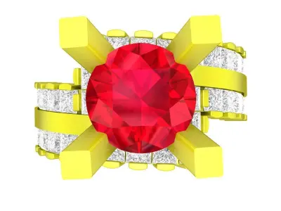 A7684 Hongkong Style Luxury Diamond Women Ring 3D Print 3D print model