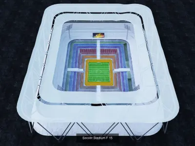 Soccer Stadium booth kiosk stand  G19 3D Model Collection