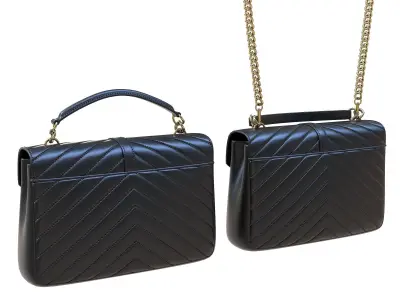 YSL Saint Laurent College Medium Chain Bag Black Low-poly 3D model