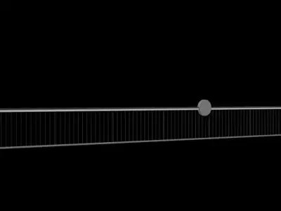 barrier background with metal fence 3D model