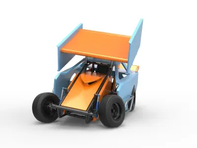 New Zealand Modified Stock car while turning V2 Scale 1 to 25 3D print model