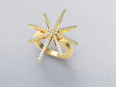 star-diamond-ring 3D print model