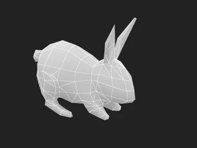 animated low-poly rabbit Low-poly 3D model