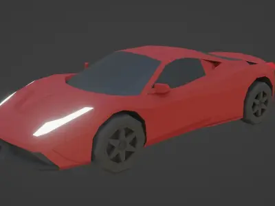 Ferrari 458 Low Poly Low-poly 3D model