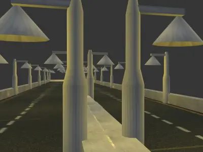 Low Poly Bridge over water Low-poly 3D model