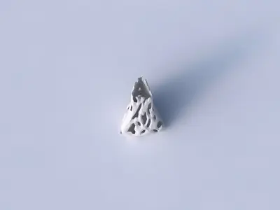 Vase grounded tilted triangle with faceted cuts 3D print model