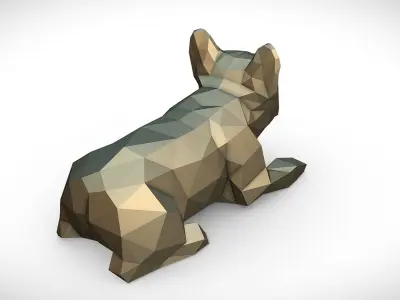 french bulldog low poly 3D print model