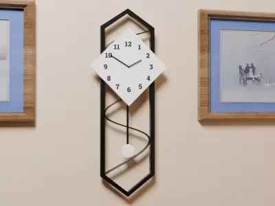 Basic Modern Wall Clock Low-poly 3D model