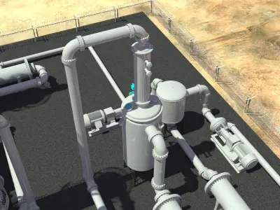 Chemical Plant for Dimethyl Ether production 3D model