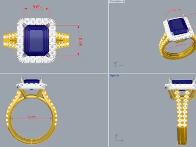 Ring  White Gold 3D print model