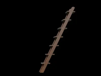 7-Step walnut Ladder Low-poly 3D model