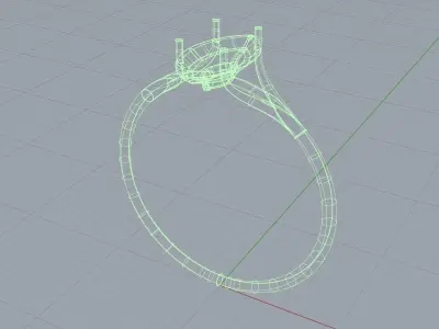 Thin ring with marquise stone size 17 3D print model