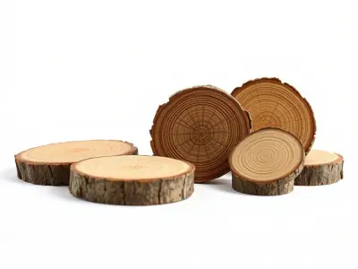 Wood Slice Model Pack with Detailed Textures Low-poly 3D model