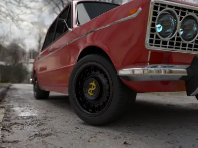 Old Soviet Car Set  vaz 2106 3D model 3D model