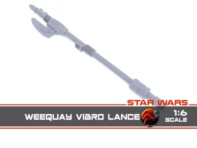 Vintage Weequay Vibro lance 1-6 Scale Hottoys Free 3D print model
