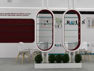 10mtr x 6mtr expo stall 2side open Exhibition Stand Design Low-poly 3D model