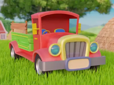 Stylized - Game ready truck Low-poly 3D model