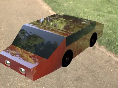 Low-poly stylish car 3dmodel Free low-poly 3D model