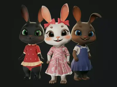 GAME-READY 3D Character - Bunny Jessica Low-poly 3D model