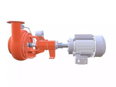 Water Pump Low-poly 3D model