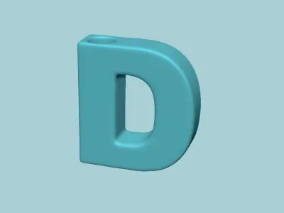 Vase D - Alphabet Vases Collection Letters - STL Printable 3D print model