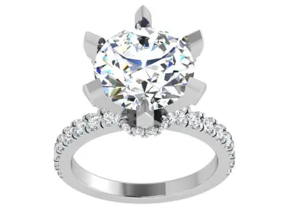Peg Setting Round Diamond Ring 4306 3D print model