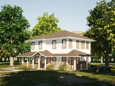 051Countryhouse2f131m2 3D model