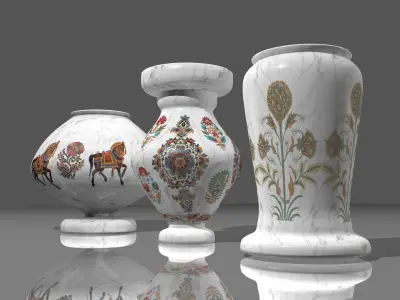 White Marble Vase low poly Low-poly 3D model