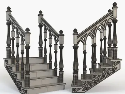 Stairs cnc kitbash  3D model