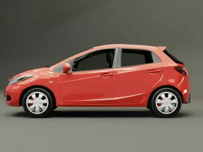MAZDA 2 2008 - True Red S 3D model