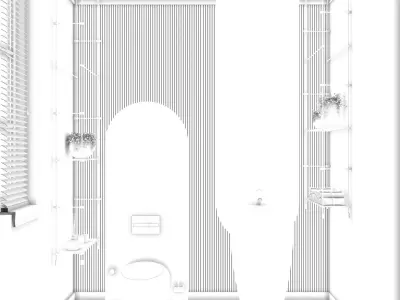 Marble WC with Brass Details 2 3D model