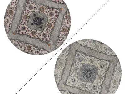 Round Rug Set 168 3D model