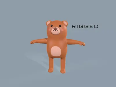 Character 001 Cartoon Little Bear Cute Low-poly 3D model