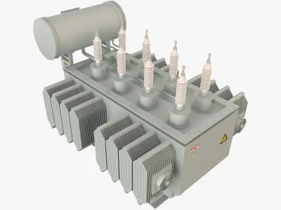 Electrical Transformer 1 Low-poly 3D model