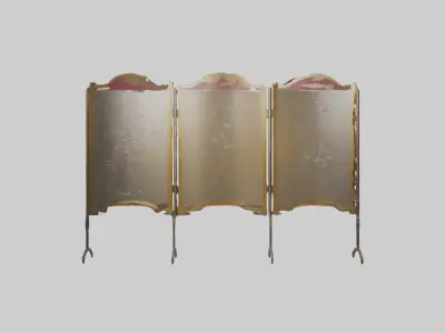 Decorative folding screen model Low-poly 3D model