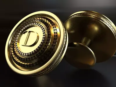 Luxury Cufflink with alphabet D  3D print model