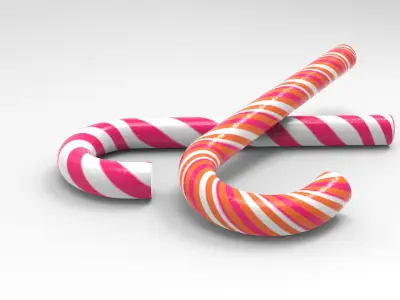 Boo Candy Cane Low-poly 3D model