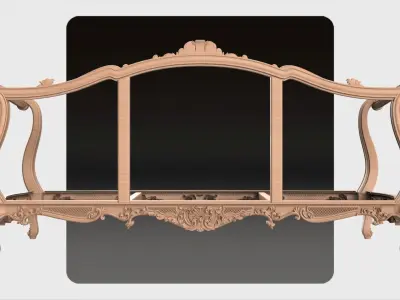  Carved Canape ornament for cnc 03 3D model
