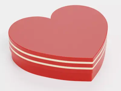 Chocolate Box Plain V10 - Heart-Shaped Luxury Packaging 3D model