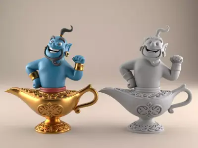 Fun Genie Lamp 3D STL File for Desk Decor Toys 9 3D print model