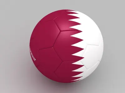 Soccer Ball Qatar Flag 3D model