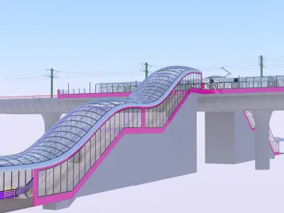 Zurich tram stop IV 3D model