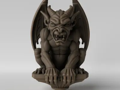 Wall Gargoyle Sculpture Gothic and Fantasy Decor 3D print model